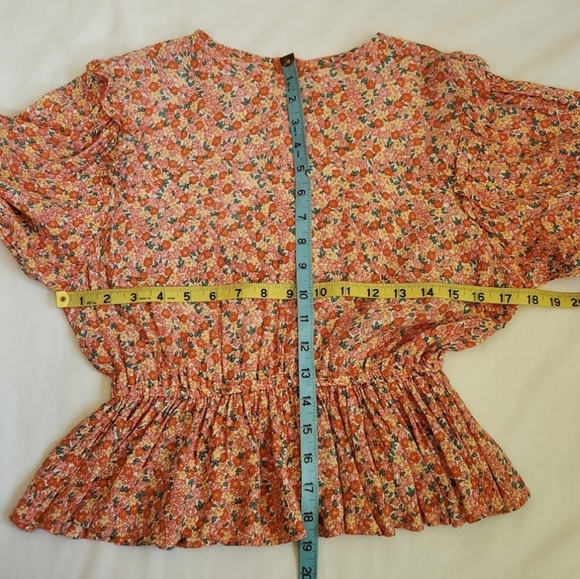 Faithfull The Brand Caleta Mathiola Floral Peplum Blouse top elastic waist 2 - Picture 12 of 12